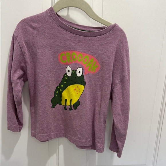 Mini Boden Purple Long Sleeve purple Tee with frog croak - Picture 1 of 3